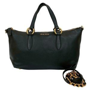 MIU MIU Black Leather Shoulder Bag